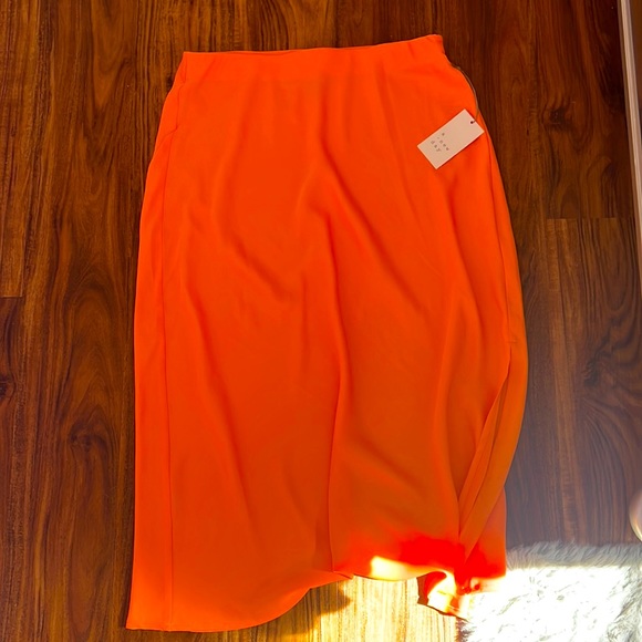 a new day Skirts Target Orange Slit Maxi Skirt Poshmark